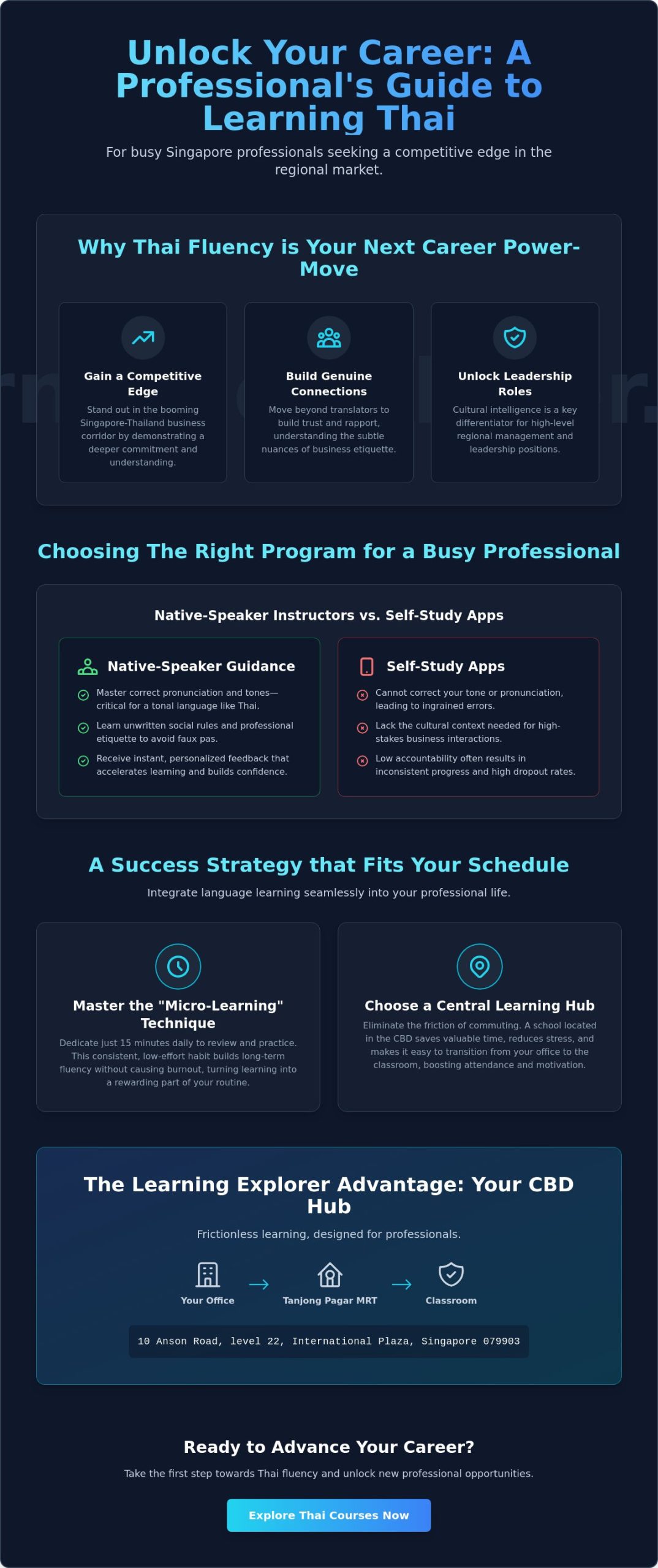 Thai Lessons for Working Adults Near Me: The 2026 Singapore Professional’s Guide
